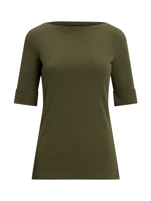 t-shirt donna militare con scollo a barca Ralph Lauren | 200654963189